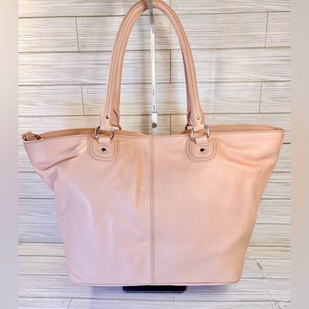 040-Cole Haan Peach Pebbled Leather Shoulder bag - Picture 2 of 12